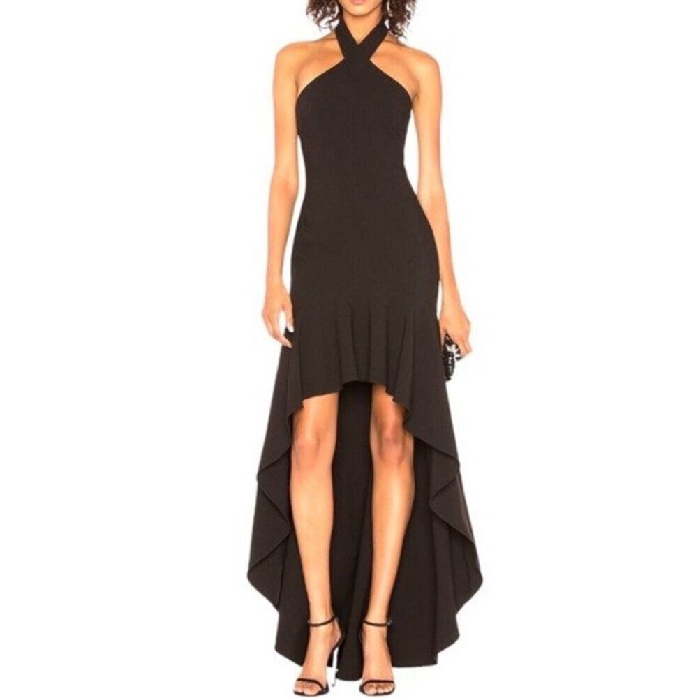 Likely x Revolve Black High Low Jenny Halter Top Gown Sz 0 NWT